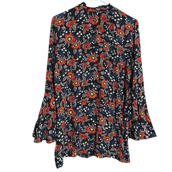 FREE PEOPLE Navy Blue And Red Magic Mystery Tunic Mini Dress/Top Size Small - Picture 3 of 10